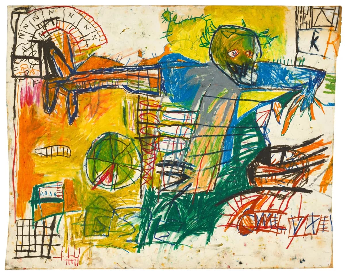 Jean-Michel Basquiat《Untitled》1981 紙にオイルスティックで描いた作品 詳細画像 4